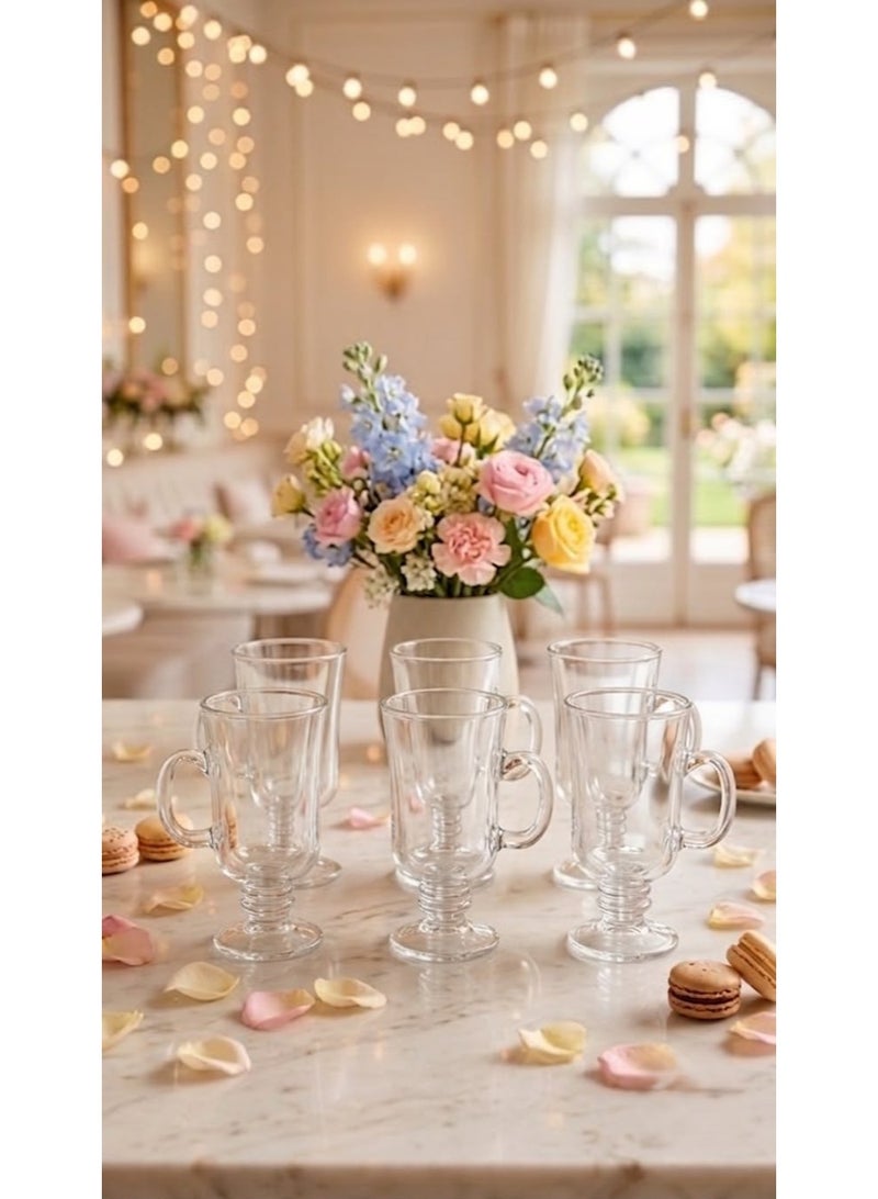 Rayan 6-piece juice glass set with an elegant design and handle, 230ml - Image 2