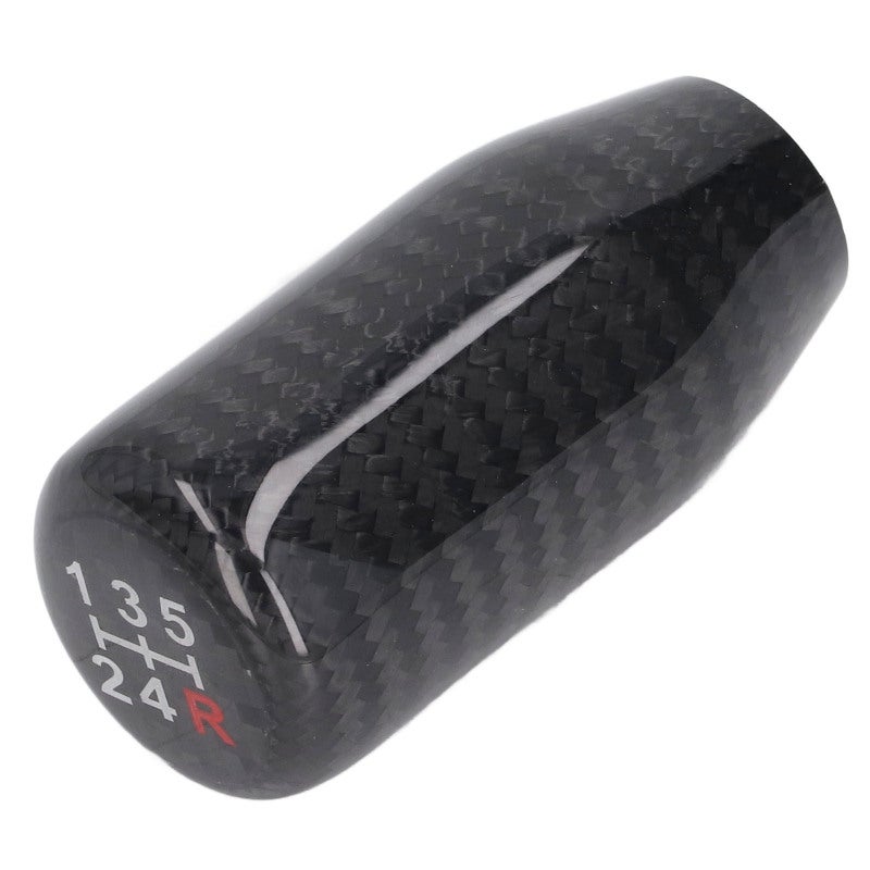 Carbon Fiber Gear Shift Knob: 5 Gears, Comfortable Ergonomic Design, Smooth Surface - Wide Compatibility, Cool Decorative Style for Manual or Automatic Vehicle Interior Replacement - Image 1
