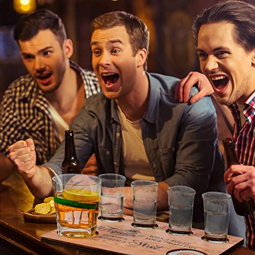 Chengu Tequila Shot Board Tequila Gifts Shot Glasses Holder Flight Board Wooden with Salt Rim Bartender Gifts for Liquor Bar Housewarming Party Restaurant - Image 5