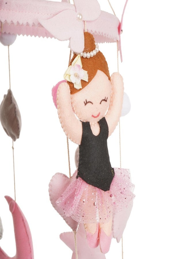 Li'll Pumpkins™ Ballerina Felt Baby Mobile, Moon Starry Sky Crib Mobile Nursery, Night Baby Mobile, Kids Mobile, Minimalist Mobile-Pink - Image 5