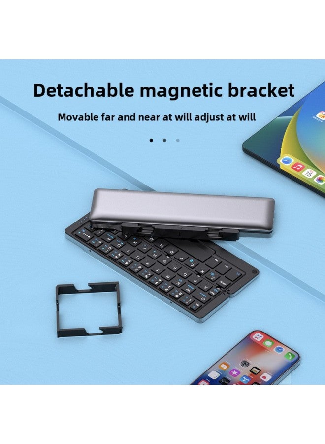 Geyes Direct Aluminum Alloy Wireless Bluetooth Folding Keyboard Explosions Special For Gifts-Color:Blue-Product Type:Dual Channel - Image 4