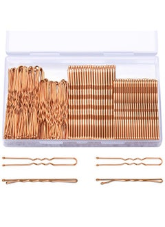 TsMADDTs TsMADDTs Hair Pins, 200PCS Rose Gold Bobby U Shaped Hair Pins for Women Styling, Ballet Bun with Box, 2.4IN & 2IN  - Image 1