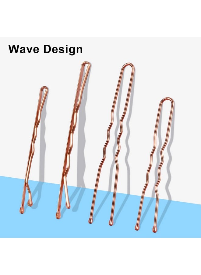 TsMADDTs TsMADDTs Hair Pins, 200PCS Rose Gold Bobby U Shaped Hair Pins for Women Styling, Ballet Bun with Box, 2.4IN & 2IN  - Image 3