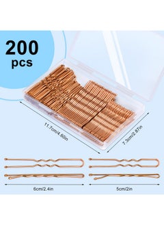 TsMADDTs TsMADDTs Hair Pins, 200PCS Rose Gold Bobby U Shaped Hair Pins for Women Styling, Ballet Bun with Box, 2.4IN & 2IN  - Image 2