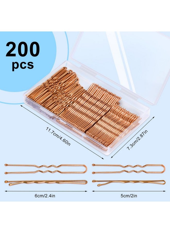 TsMADDTs TsMADDTs Hair Pins, 200PCS Rose Gold Bobby U Shaped Hair Pins for Women Styling, Ballet Bun with Box, 2.4IN & 2IN  - Image 2