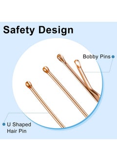 TsMADDTs TsMADDTs Hair Pins, 200PCS Rose Gold Bobby U Shaped Hair Pins for Women Styling, Ballet Bun with Box, 2.4IN & 2IN  - Image 4
