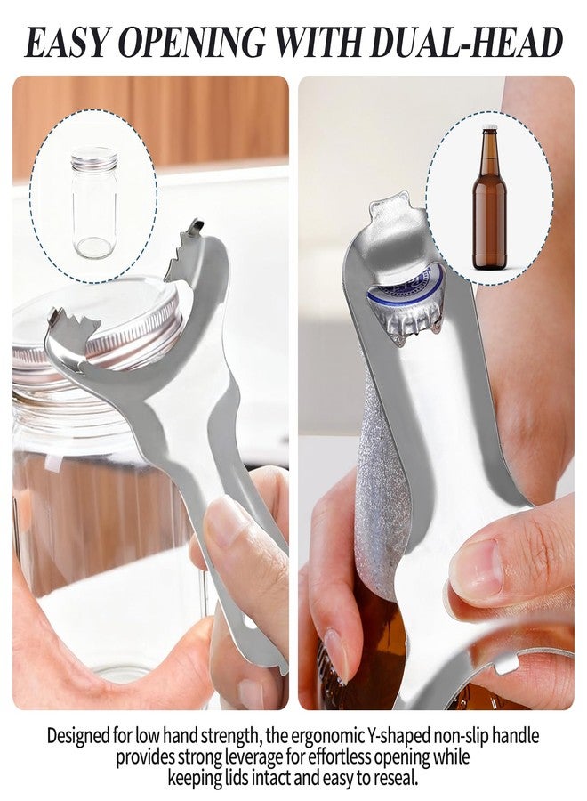 Creztail 2 PCS Mason Jar Opener, Multi-Functional Stainless Steel Lid Remover Without Lid Dents or Damage, Canning Jar Opener Tool for Mason Jars, Bottles & Cans, Ergonomic Design for Easy Use by All Ages - Image 5
