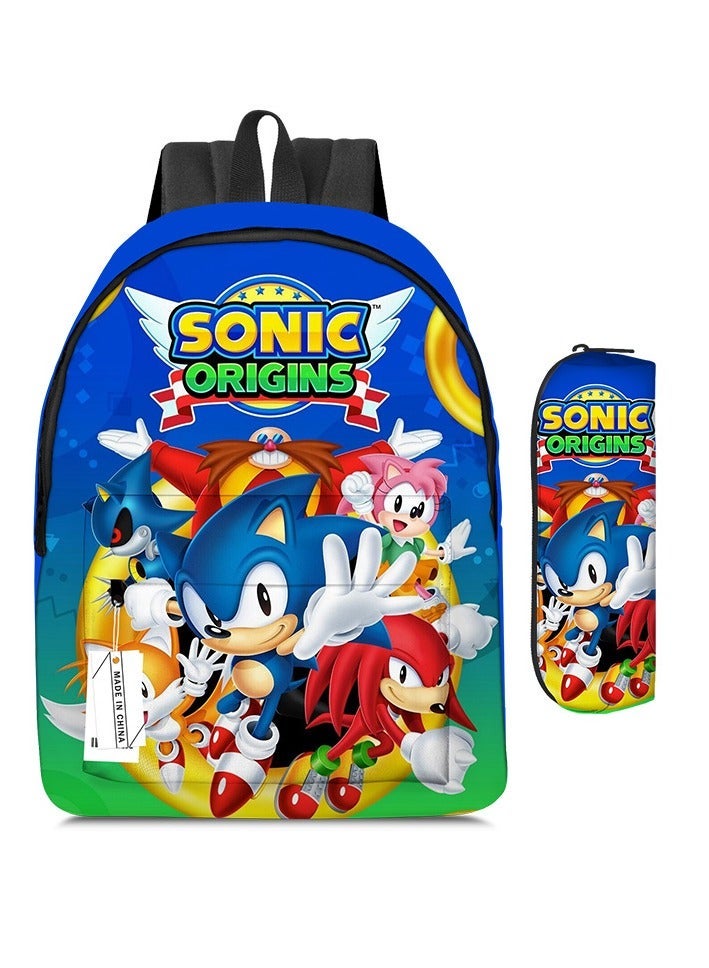 SONIC Cartoon Backpack Two-piece Student School Bag