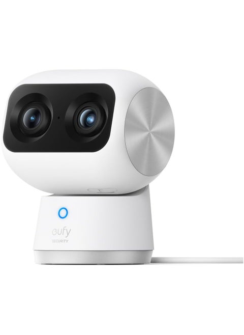 eufy Security Indoor Cam S350, Dual Cameras, 4K UHD Resolution Security Camera with 8× Zoom and 360° PTZ, Human/Pet AI, Ideal for Baby Monitor/Pet Camera/Home Security, Dual-Band Wi-Fi 6, Plug in
