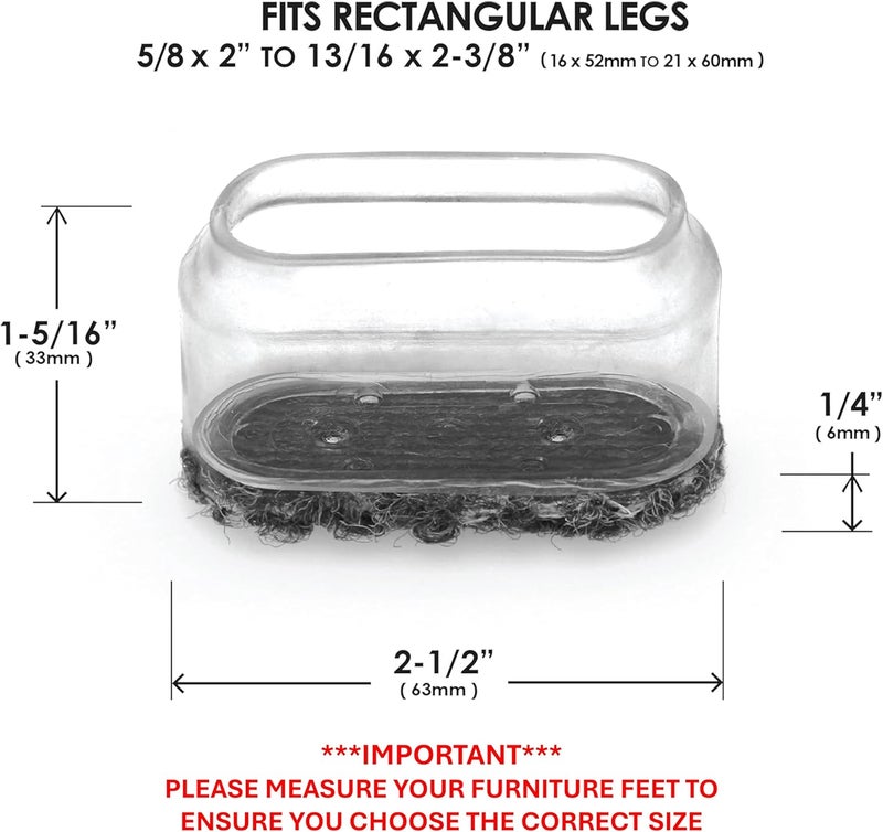 Slipstick GorillaOutdoor Berber Furniture Feet Pads with Clear Sleeve Sock (8 Pack) Weatherproof Outdoor Furniture Sliders for Rectangular Legs - Image 4