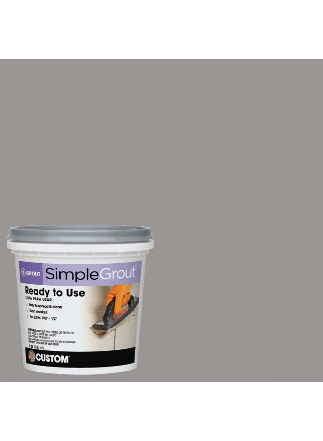 Custom PMG165QT 1-Quart Simple Premium Grout, Delorean Gray (Pack May Vary)