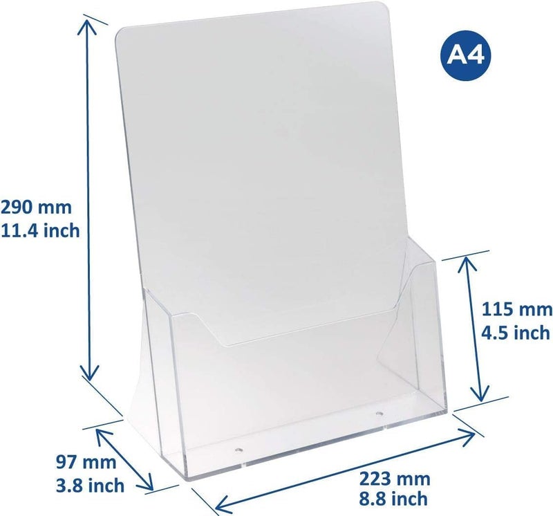 اي ار اس حامل منشورات وكتيبات ARS® A4 - حامل عرض من الأكريليك الشفاف - Image 2