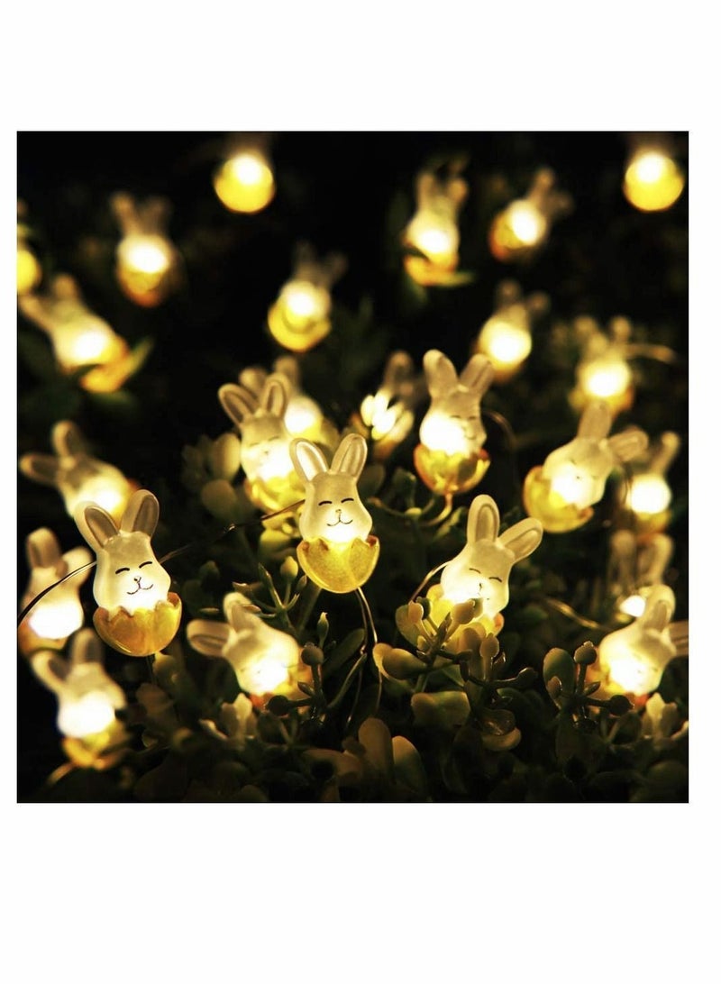 Cute Rabbit String Lights Bunny Fairy 10FT 30 LED Battery Warm White Night Light Waterproof Outdoor Indoor Room Bedroom Wall Home Décor Wedding Birthday Party Garden Decoration - Image 4