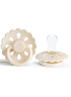 joybuy 1 piece Natural Latex Pacifier, Flower Baby Pacifier, Baby 0-6 Months （Beige)  - Image 1