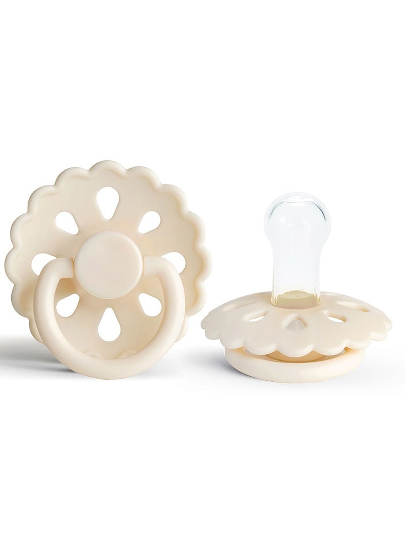 شراء جوي قطعة واحدة من مصاصة اللاتكس الطبيعي، مصاصة أطفال على شكل زهرة، للأطفال من عمر 0 ​​إلى 6 أشهر (بيج) - Image 1