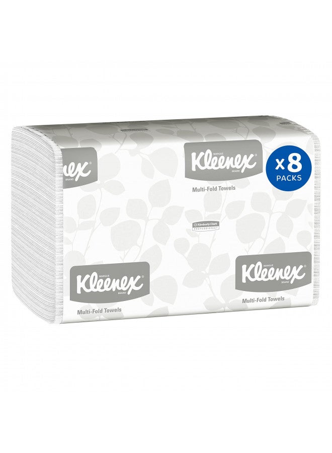 Kleenex Kleenex® Multifold Paper Towels (02046), 1-Ply, 9.2" x 9.4" sheets, White, (150 Sheets/Pack, 8 Packs/Case, 1,200 Sheets/Case)  - Image 1