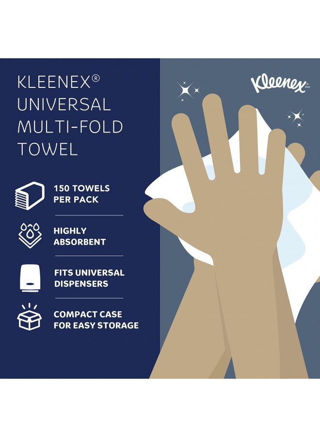 Kleenex Kleenex® Multifold Paper Towels (02046), 1-Ply, 9.2" x 9.4" sheets, White, (150 Sheets/Pack, 8 Packs/Case, 1,200 Sheets/Case)  - Image 5