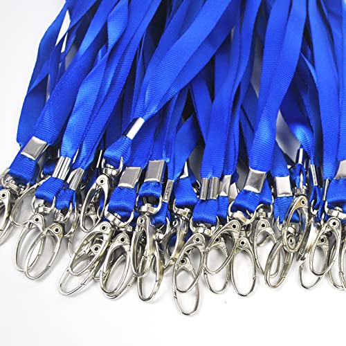 Bird Fiy Blue Lanyards 100Pcs Nylon Bulk Lanyard for Id Badges,Badge Lanyards Swivel Hooks Clips Great for Name Tags Badge (100PCS, Blue) - Image 3