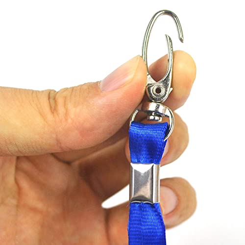 Bird Fiy Blue Lanyards 100Pcs Nylon Bulk Lanyard for Id Badges,Badge Lanyards Swivel Hooks Clips Great for Name Tags Badge (100PCS, Blue) - Image 4