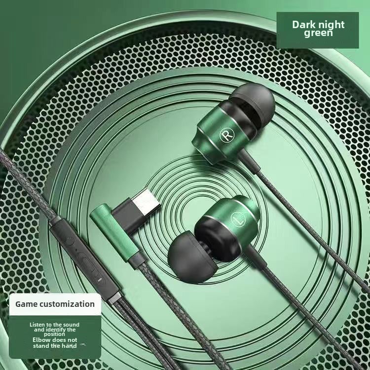 Magnetic Gaming Wired Earbuds with eSports Line Control Night green TYPE-C interface Night green TYPE-C interface