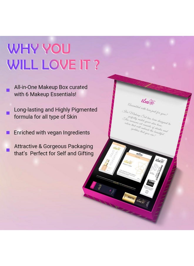 Iba Iba Makeup Gift Set for Women (Dusky) | Foundation, Compact, Primer, Lipsticks, Kajal | Long Lasting | Full Coverage | Bridal Makeup Kit for Women | 100% Vegan & Cruelty-Free (6 items makeup combo in the one set)  - Image 5