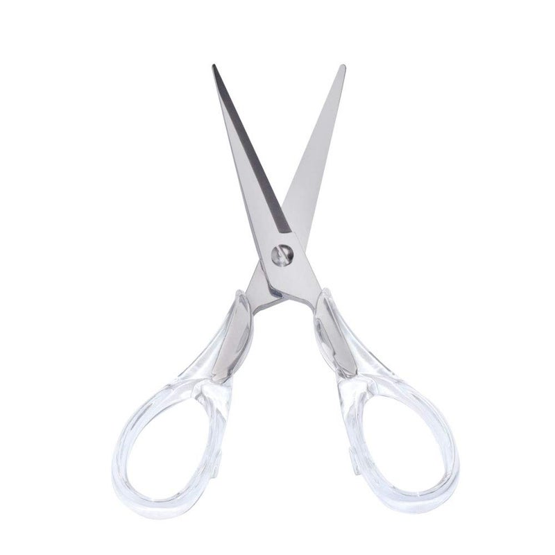 MultiBey Classic Clear Silver Type2 Scissors 65 Heavy Duty Multipurpose Stainless Steel Acrylic Ambidextrous