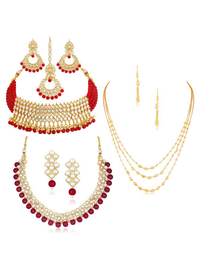 سوكهي مجموعة من 3 قلادات مطلية بالذهب من سوخي سينسيشنال بيرل للنساء (SKR48722) - Image 1