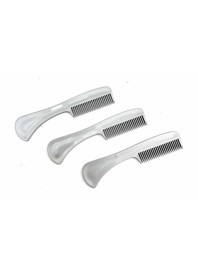 G.B.S Ultimate and Unbreakable Baby Doll Comb X-.for Perfect Grooming Fine Toothed Comb, Small Pocket Size Designed for Beard and Mustache Saw-Cut - Metallic Gray (Pack of 3) - Image 1