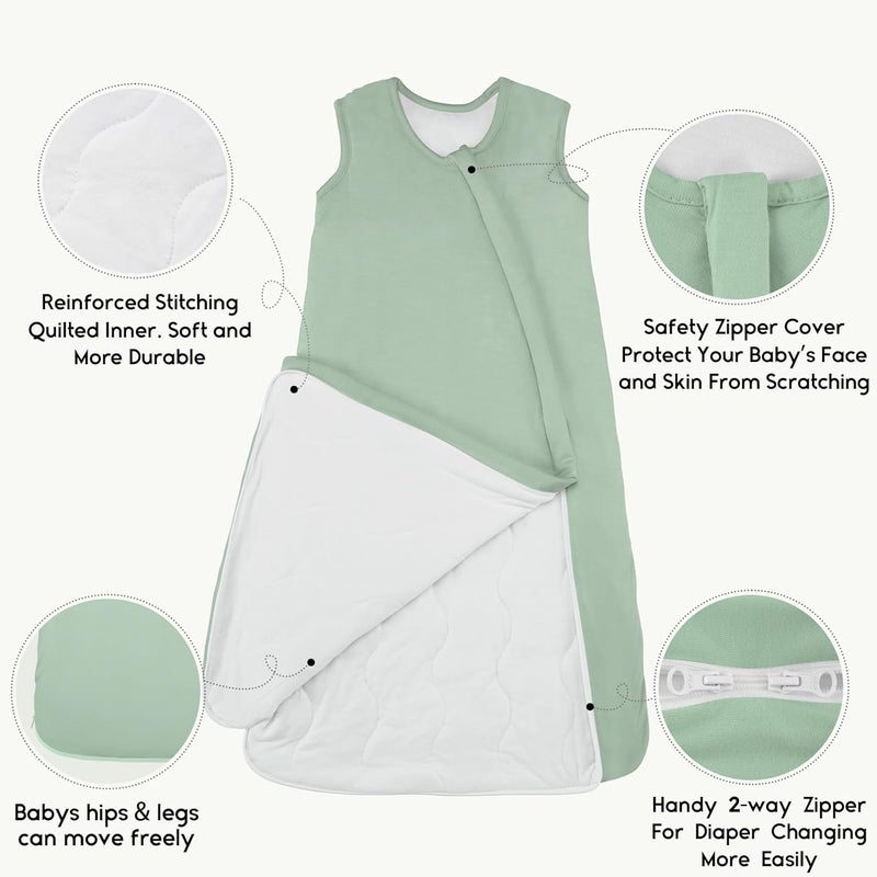 Yoofoss Rayon Made from Bamboo Baby Sleep Sack 612 Months 10 Tog Baby Wearable Blanket Super Soft Infant Toddler Sleeping Sack 2Way Zipper - Image 5