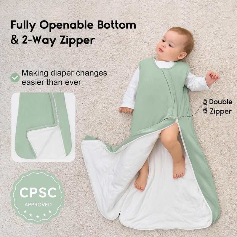 Yoofoss Rayon Made from Bamboo Baby Sleep Sack 612 Months 10 Tog Baby Wearable Blanket Super Soft Infant Toddler Sleeping Sack 2Way Zipper - Image 3