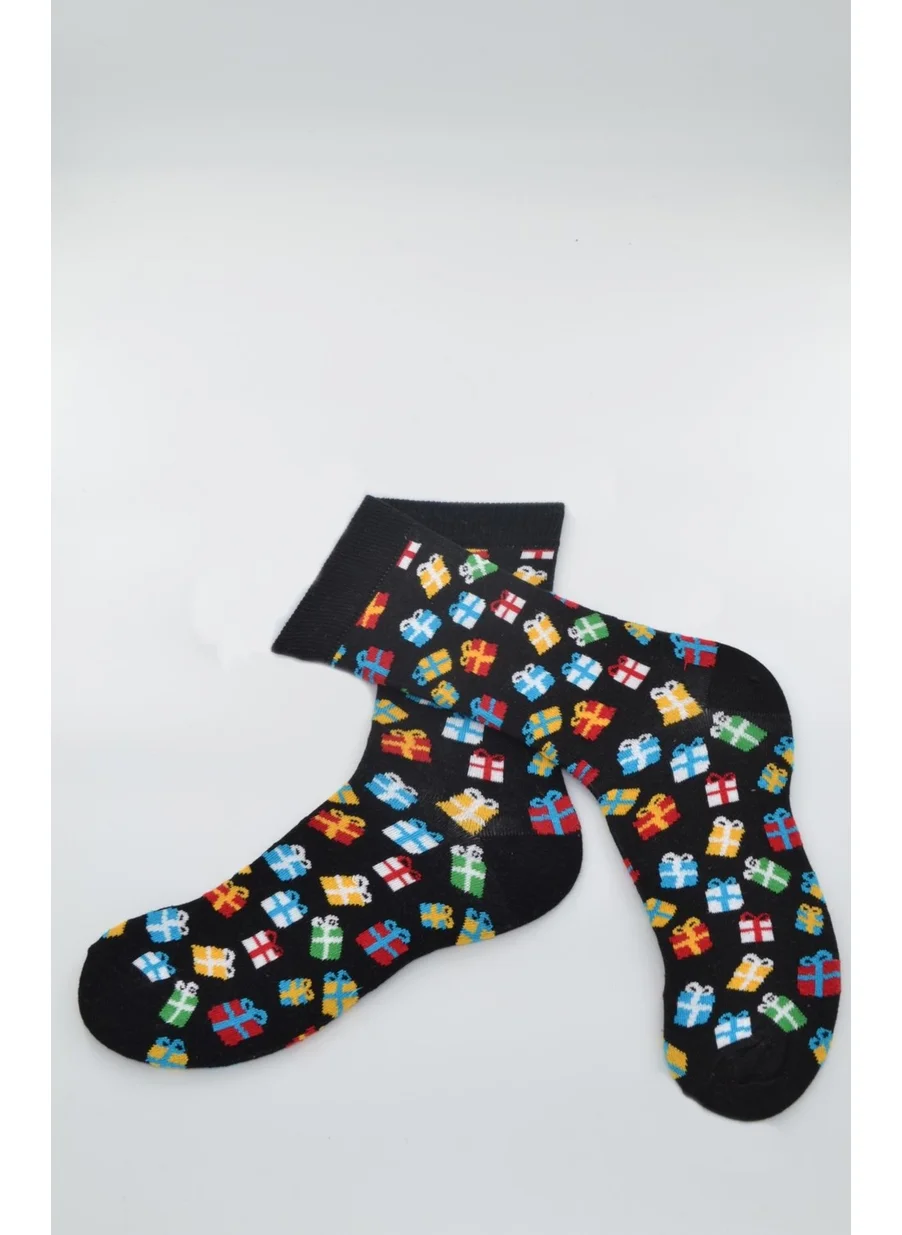Dode Flora Animated Men's Socks Black (Gift Package Patterned) - (40/44)