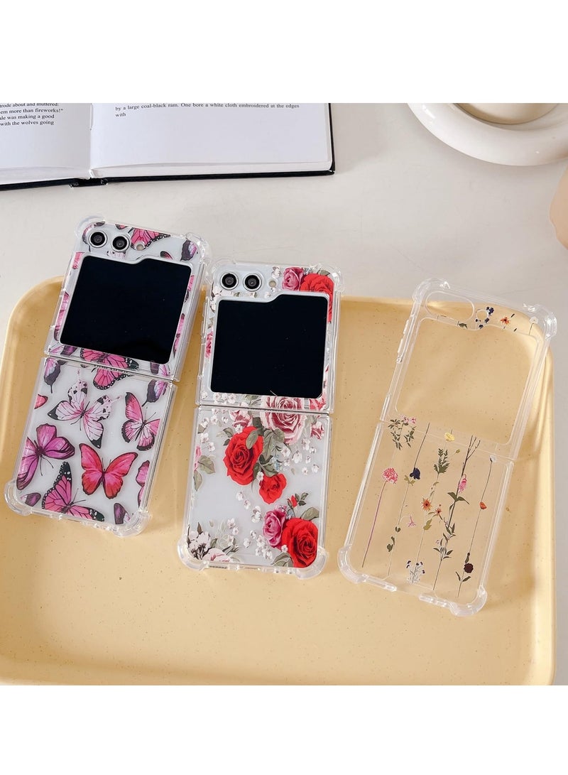 Excefore For Galaxy Z Flip 5 Case with Strap, Hard PC Case Shockproof Cover, Ideal for Women and Girls - Compatible with Samsung Galaxy Z Flip 5 5G 2023 (Flower Vine) - Image 5