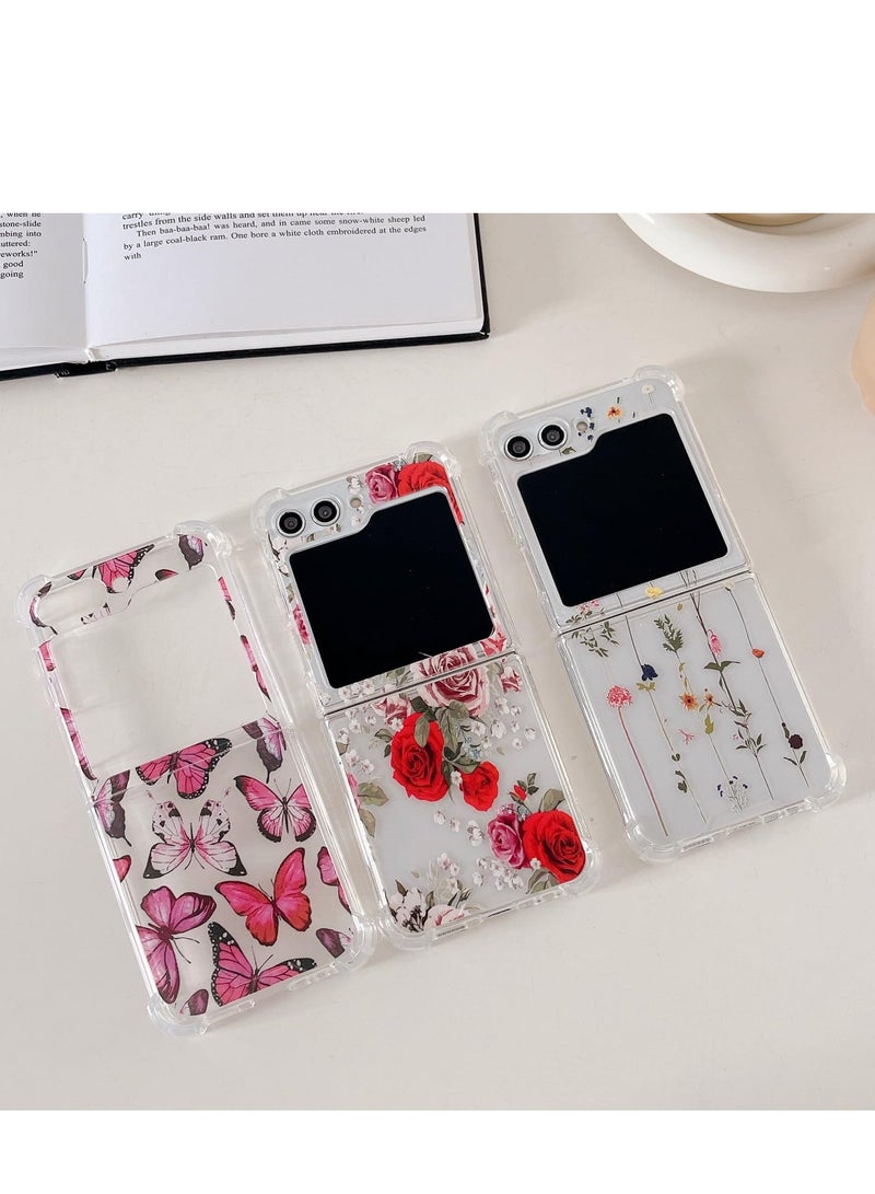 Excefore For Galaxy Z Flip 5 Case with Strap, Hard PC Case Shockproof Cover, Ideal for Women and Girls - Compatible with Samsung Galaxy Z Flip 5 5G 2023 (Flower Vine) - Image 4