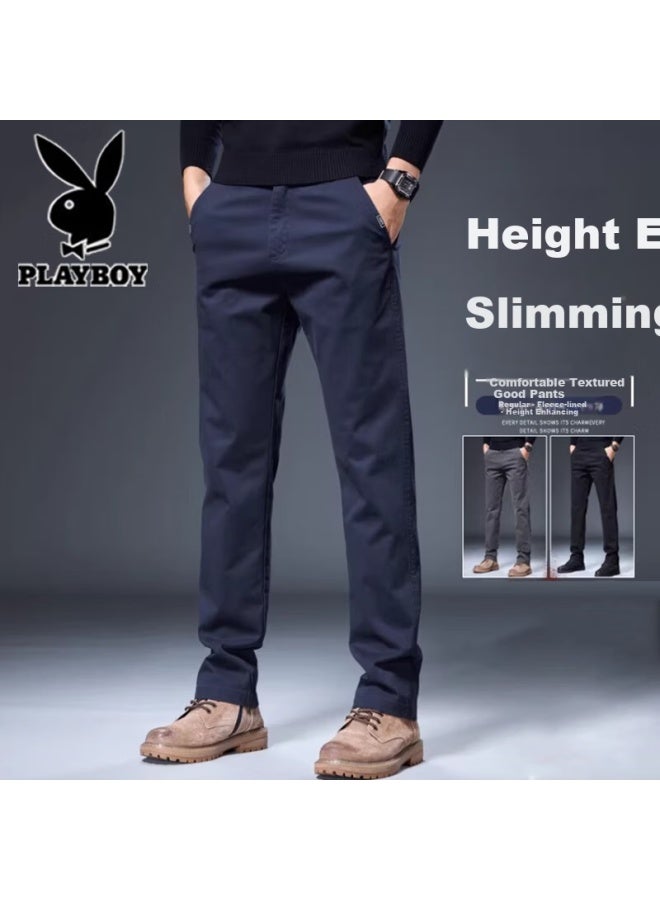 Playboy High-end Men's Casual Pants Autumn Winter New Loose Straight Elastic Fashion Trendy Versatile Business Trousers For Men - Image 1