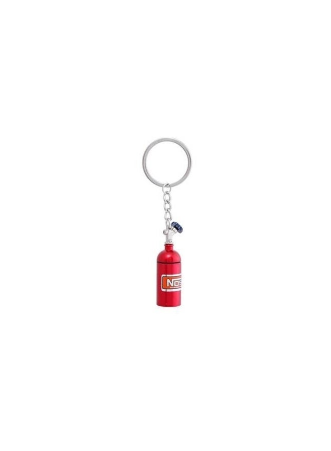 Mini NOS Nitrous Oxide Bottle Keychain Set (3-Pack) – Realistic Metal Turbo Cylinder Keyring for Car Enthusiasts, JDM & Racing Fans (Red)