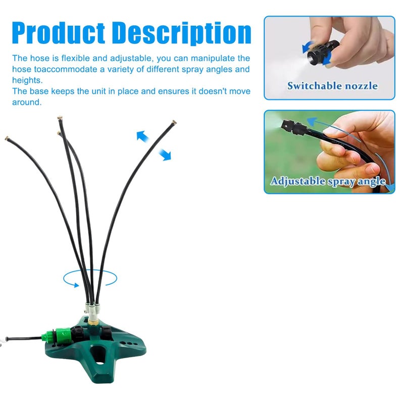 Outdoor Portable Misting Cooling System with 4 Brass Nozzles and 8 Meter Hose - Image 4
