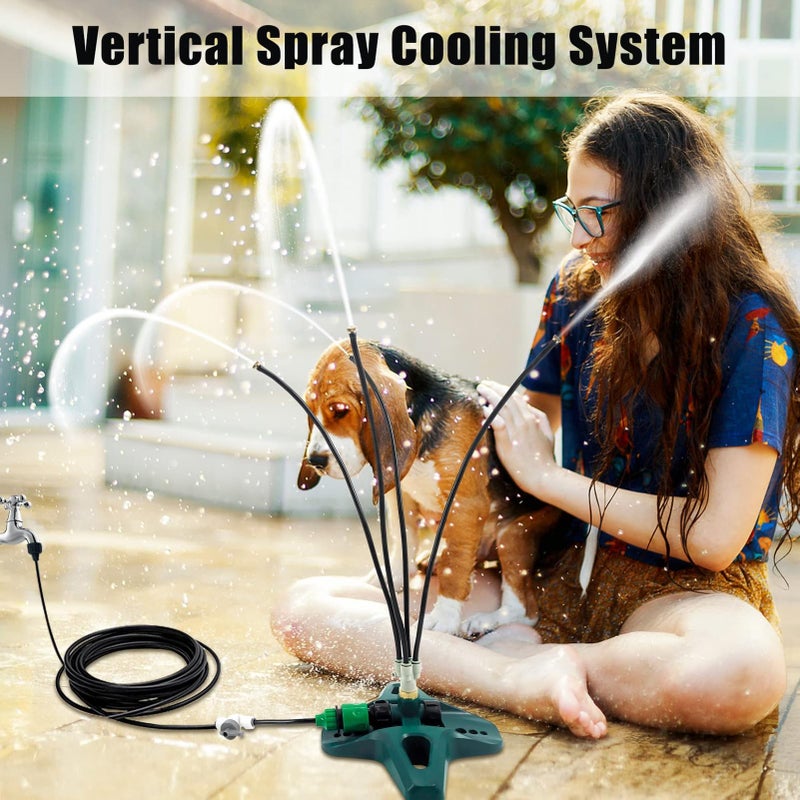 Outdoor Portable Misting Cooling System with 4 Brass Nozzles and 8 Meter Hose - Image 3