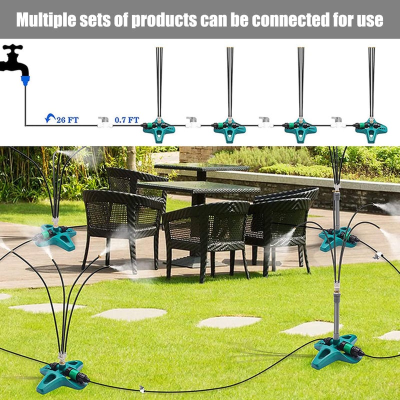 Outdoor Portable Misting Cooling System with 4 Brass Nozzles and 8 Meter Hose - Image 5