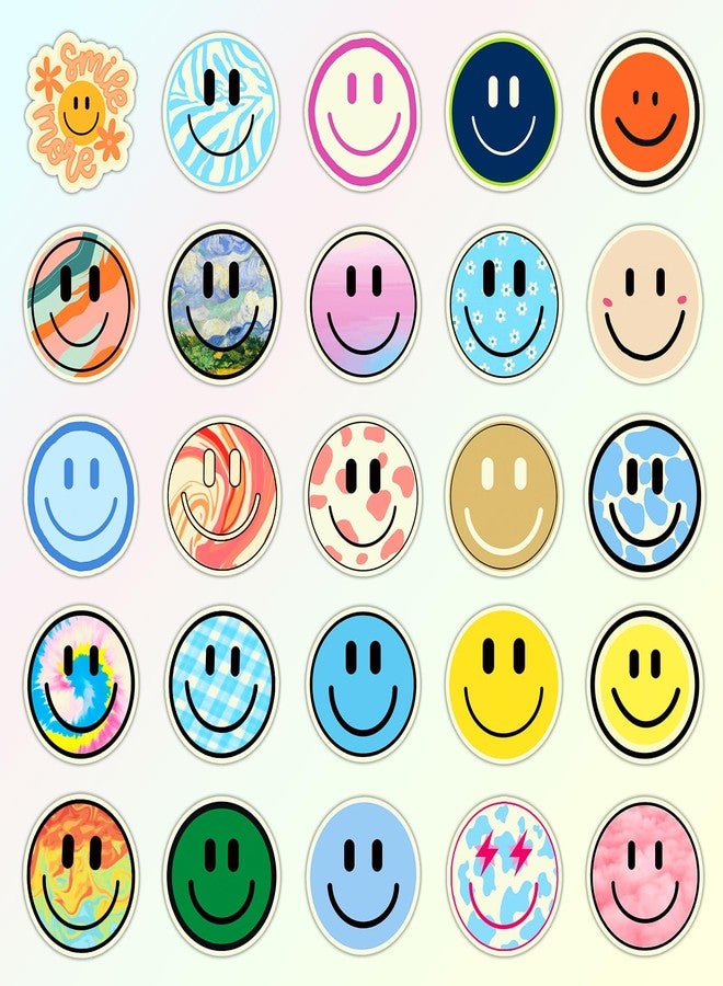 Wercokt 50PCS Smiling Glow in The Dark Stickers, Cute Water Bottle Stickers for Kids, for Teaching Rewards, Notebooks, Stationery, Luggage, Cartoon PVC Happy Stickers - Image 3