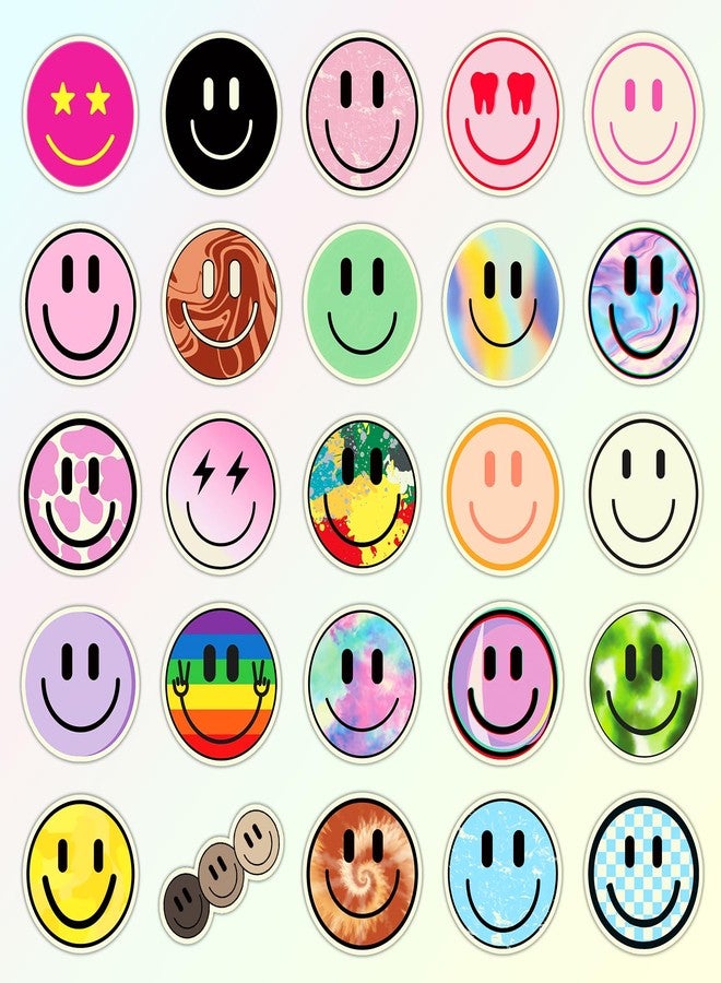 Wercokt 50PCS Smiling Glow in The Dark Stickers, Cute Water Bottle Stickers for Kids, for Teaching Rewards, Notebooks, Stationery, Luggage, Cartoon PVC Happy Stickers - Image 2