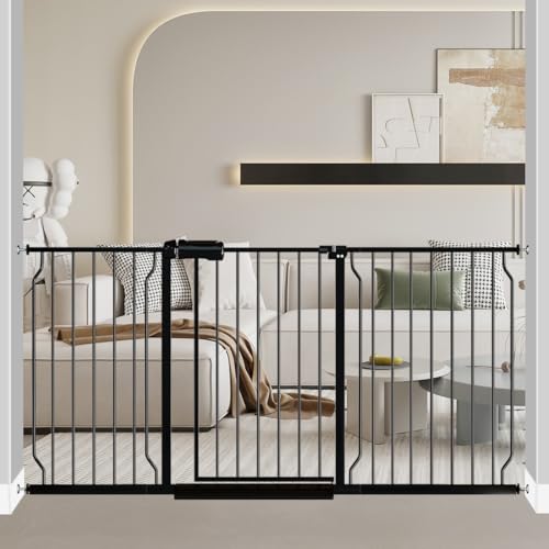 Fairy Baby Fairy Baby Extra Wide Baby Gate Black 6267 Inch Wide Walk Through Pressure Mounted No Drill Long and Large Tension Gate for Pet and Kids 