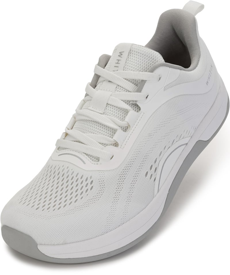 WHITIN Women's Zero Drop Wide Toe Box Road Running Shoes Width Walking Sneaker Size 8 Slip Resistant Casual Sport Training Female Athletics 39 White - Image 1