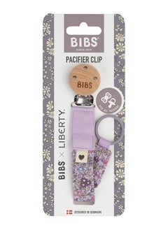 BIBS Liberty Pacifier Clip, Chamomile Lawn, Violet Sky  - Image 2