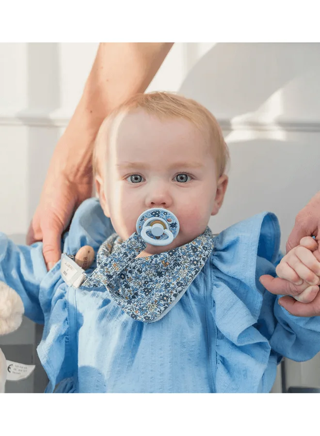 BIBS Liberty Pacifier Clip, Chamomile Lawn, Violet Sky