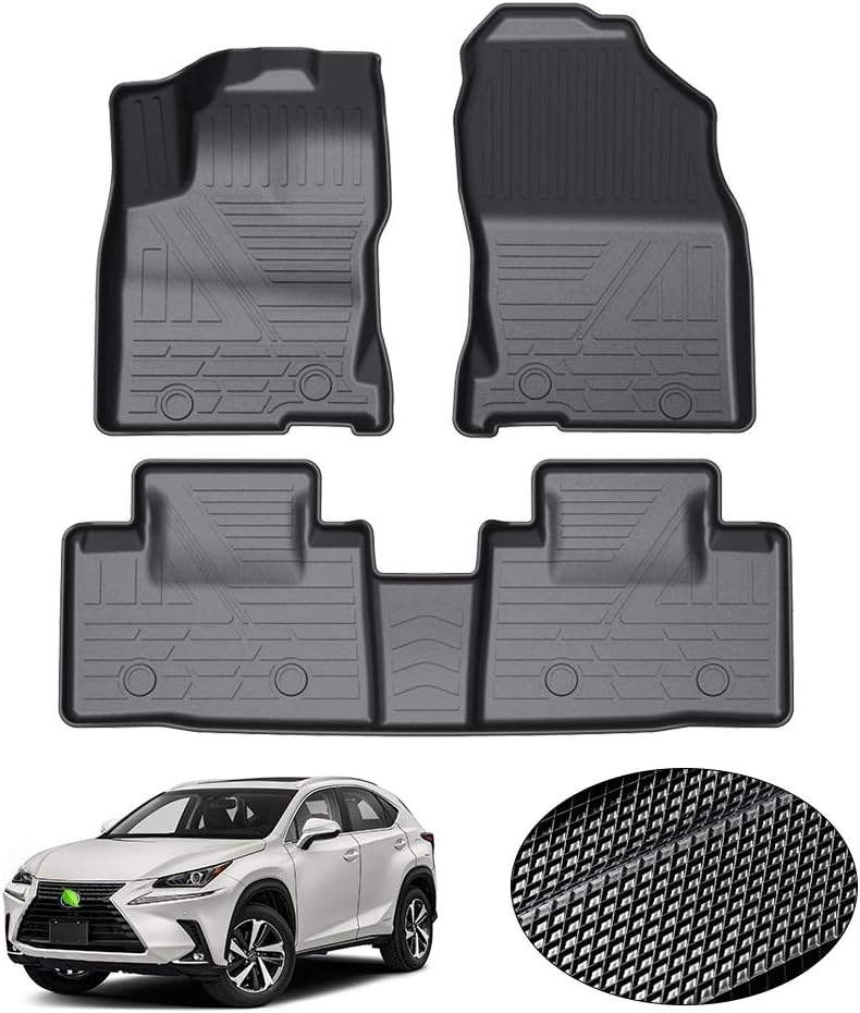 KUST All Weather Floor Mats for 2015-2021 Lexus NX300/NX300h/NX200t - Non-Slip Black Liners - Image 1