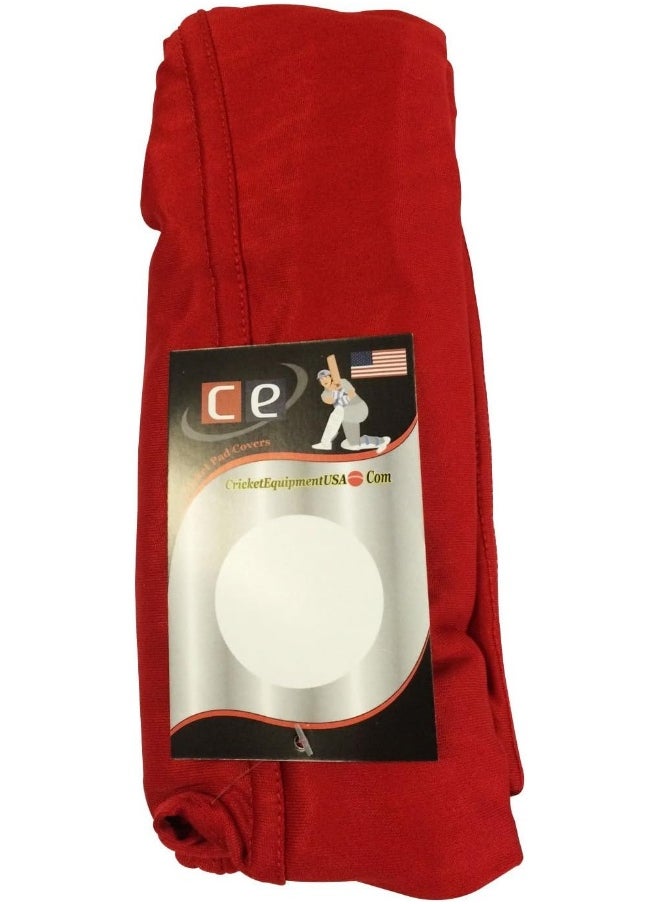 CE - (extra-large, Crimson Red) - Coloured Cricket Batting Pads Covers - Leg guards Clads By Cricket Equipment USA - Image 1
