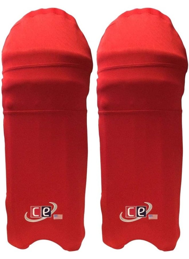 CE - (extra-large, Crimson Red) - Coloured Cricket Batting Pads Covers - Leg guards Clads By Cricket Equipment USA - Image 1
