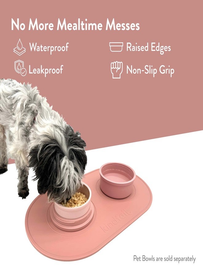 حصيرة طعام للكلاب والقطط من KindTail - حصيرة سيليكون مقاومة للماء وآمنة غذائيًا للحيوانات الأليفة، مثالية لأوعية الطعام والماء - حواف مرتفعة لحماية الأرضيات - مانعة للانزلاق - آمنة للغسل في غسالة الصحون - 19 × 11 بوصة، أزرق فاتح - Image 2