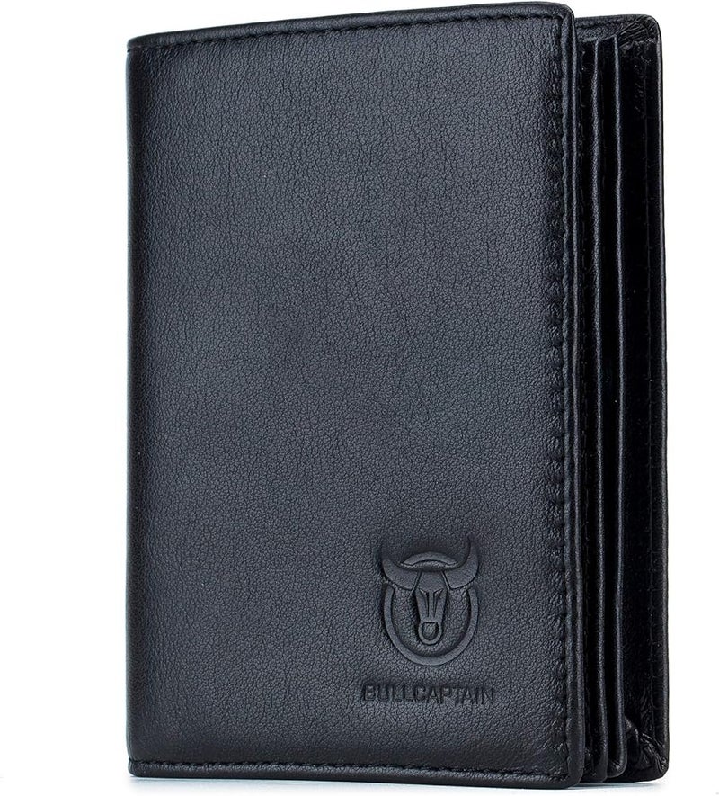 BULLCAPTAIN Large Capacity Genuine Leather Bifold Wallet/Credit Card Holder for Men with 15 Card Slots QB-027 - Image 1