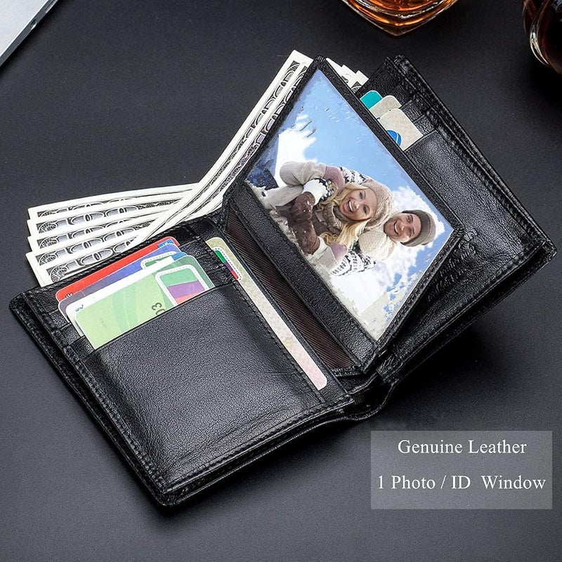 BULLCAPTAIN Large Capacity Genuine Leather Bifold Wallet/Credit Card Holder for Men with 15 Card Slots QB-027 - Image 3